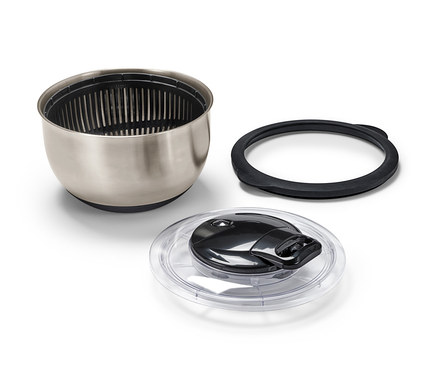 Edelstahl-Salatschleuder mit Deckel