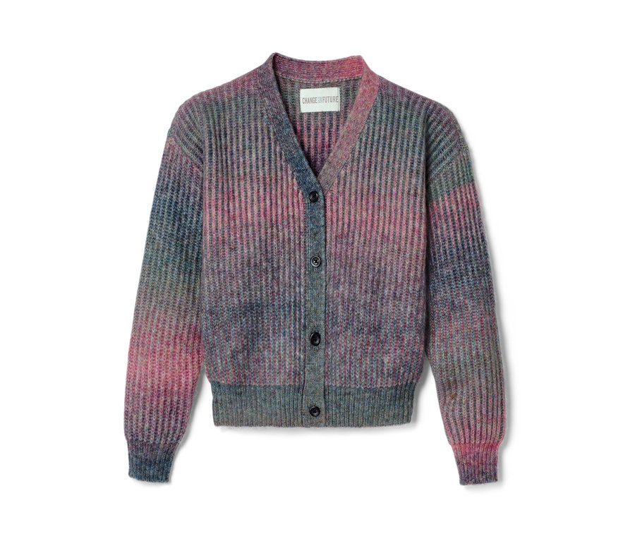 Kinder-Strickjacke mit Schurwolle und Knöpfen.