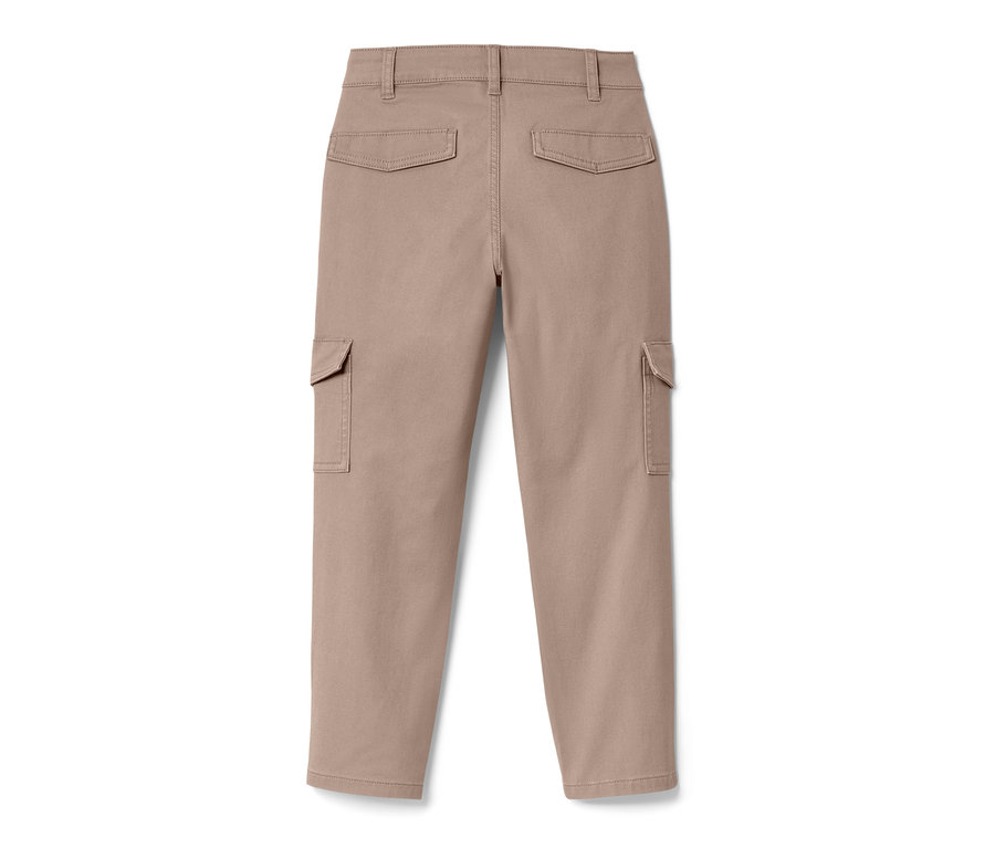 Beige Kinder-Cargohose von hinten.