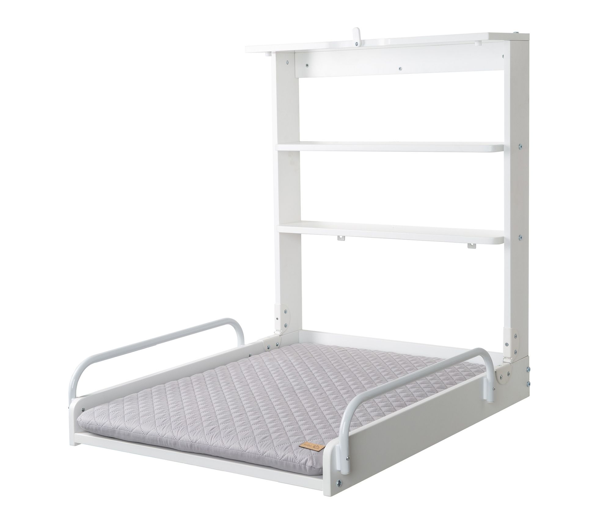 roba Wandwickelregal mit Wickelauflage »roba style grau« - 66,5x76,5x78cm - weiß - Holz / Holz / Polyester
