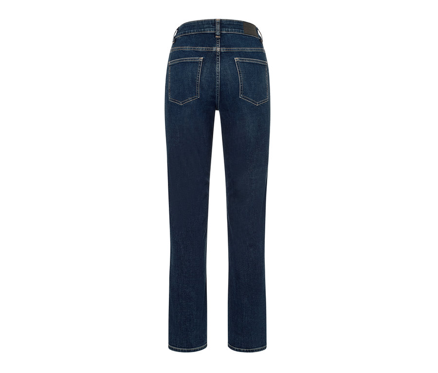 Detailansicht der Rückseite einer dunkelblauen Straight Jeans – Fit »Kira«.