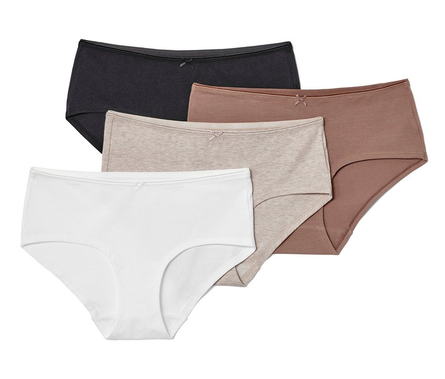 Vier Pantys in verschiedenen Farben.