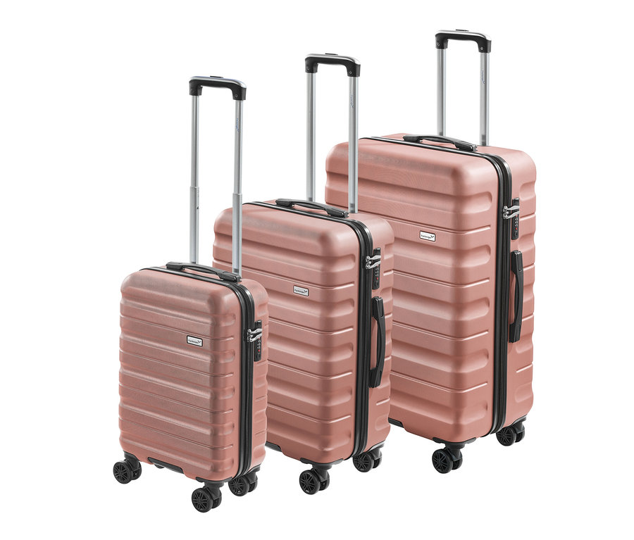 Ein 3er-Set PACKENGER Hartschalen-Koffer »Jörn« in Mauve.