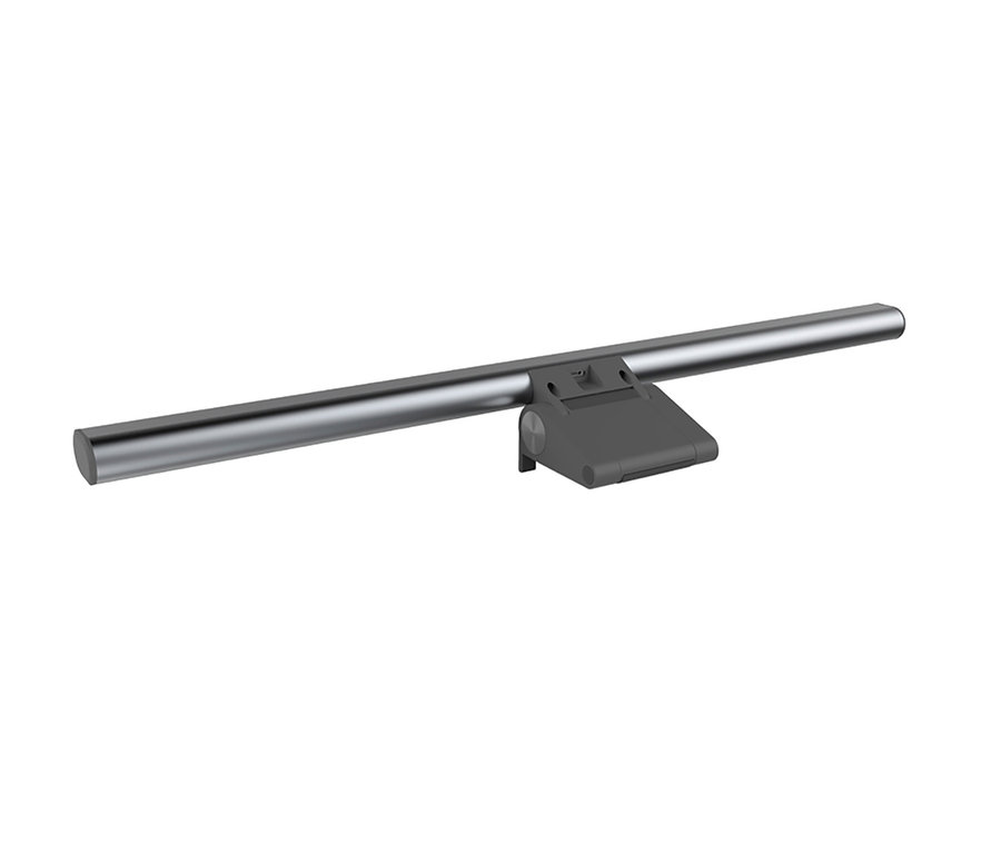 Silberne 2-in-1-LightBar-Pro-Monitorlampe mit Full-HD-Webcam.