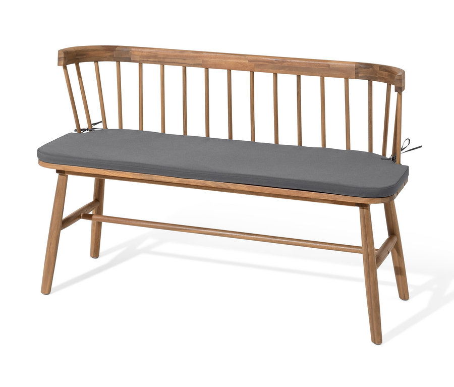 Bank mit Sitzpolster.