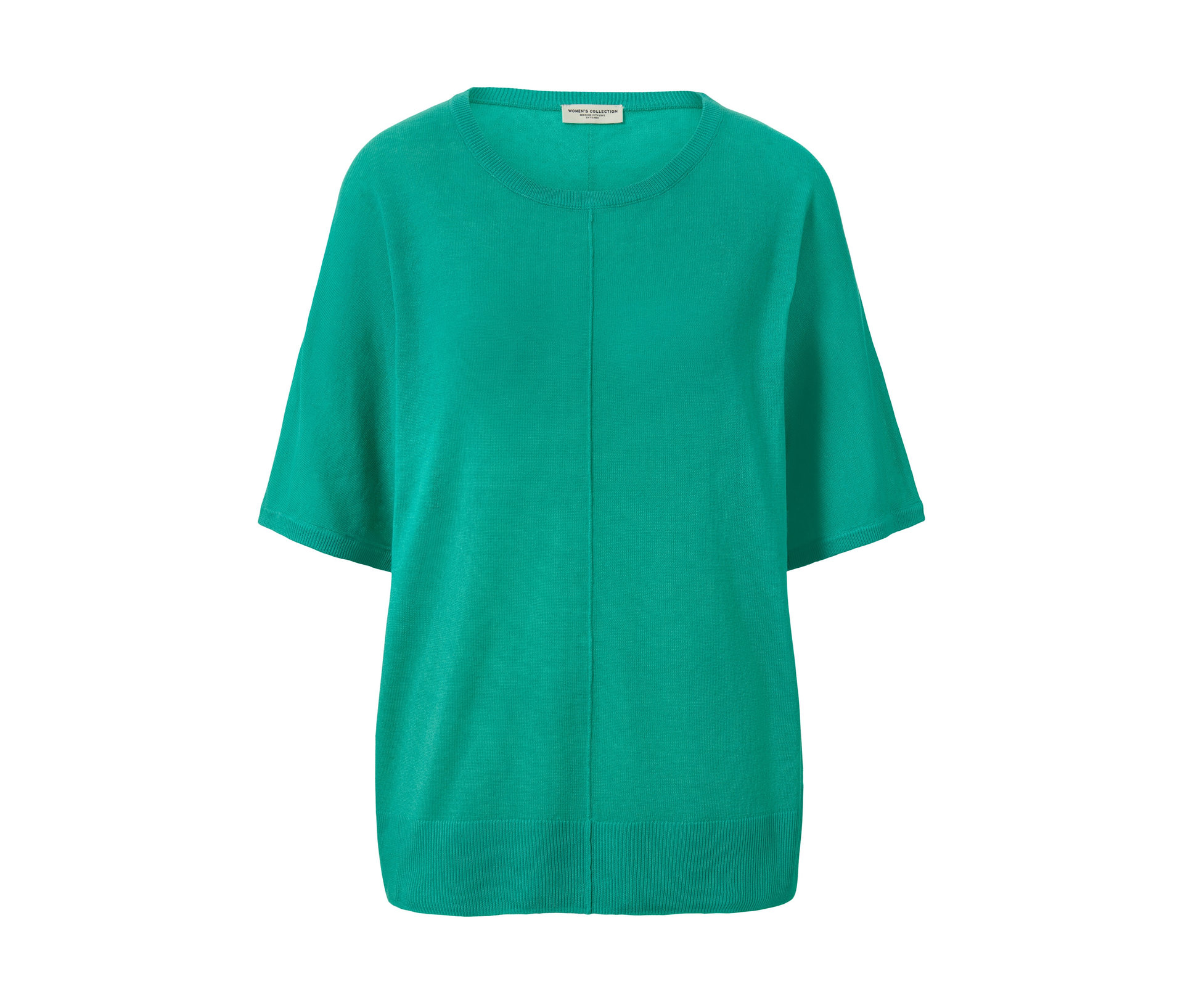 Feinstrick-Shirt mit Leinen - Damen - Gr. S - blau - blau