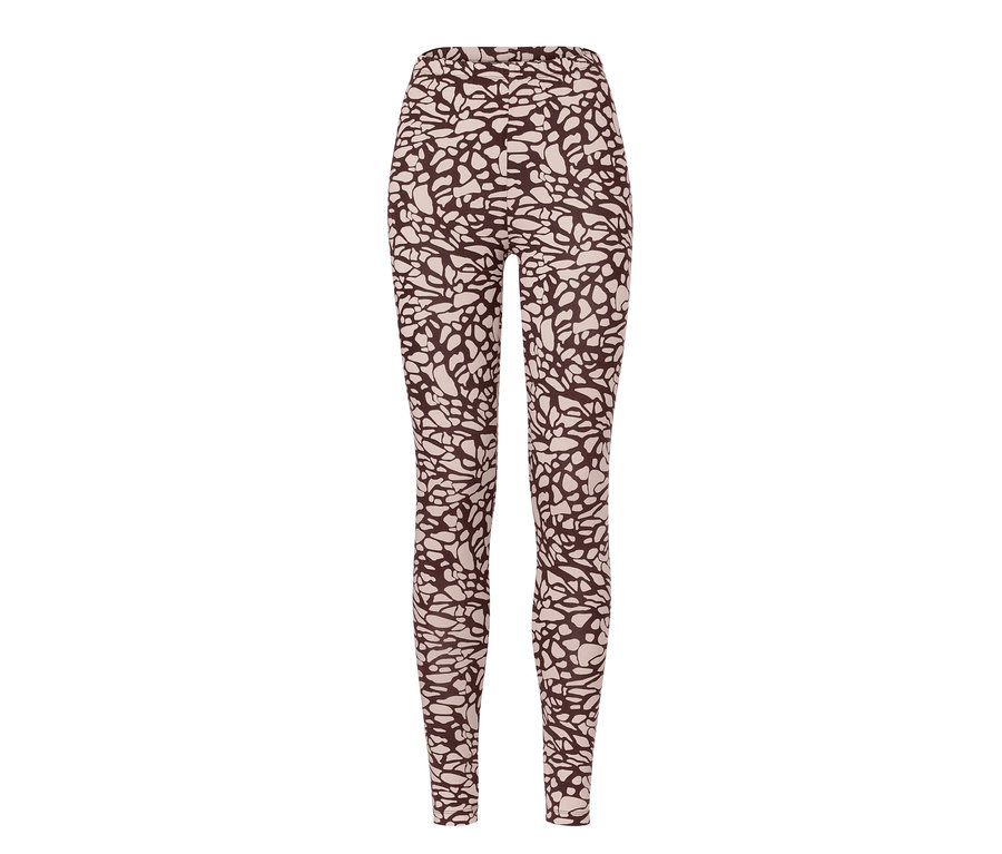 Eine braun-beige Leggings, 2 Stück.