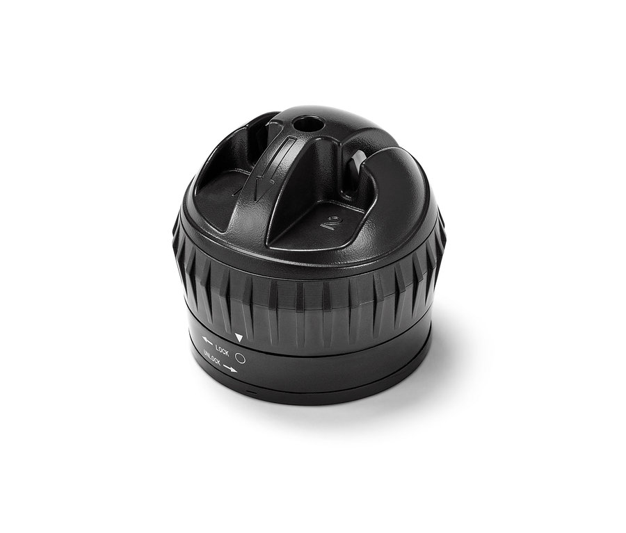 Detailaufnahme eines schwarzen Messerschärfers.