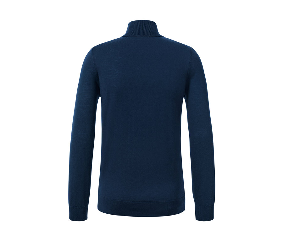 Navy Merino-Pullover.