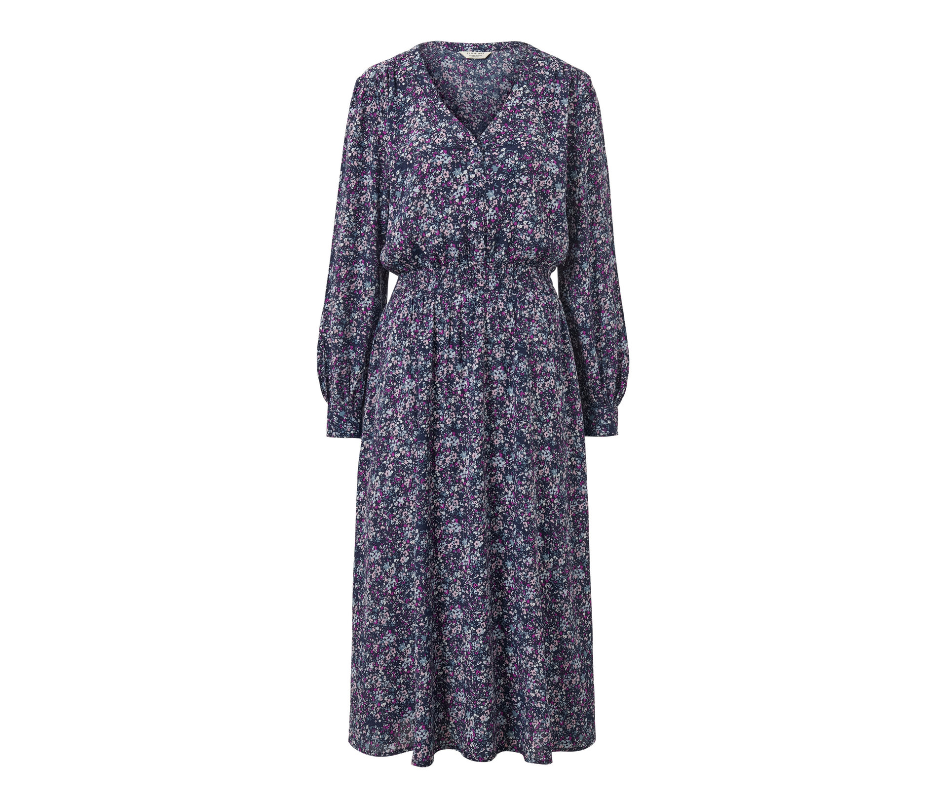 Florales Midi-Kleid - Damen - Gr. 38 - mehrfarbig/geblümt - mehrfarbig