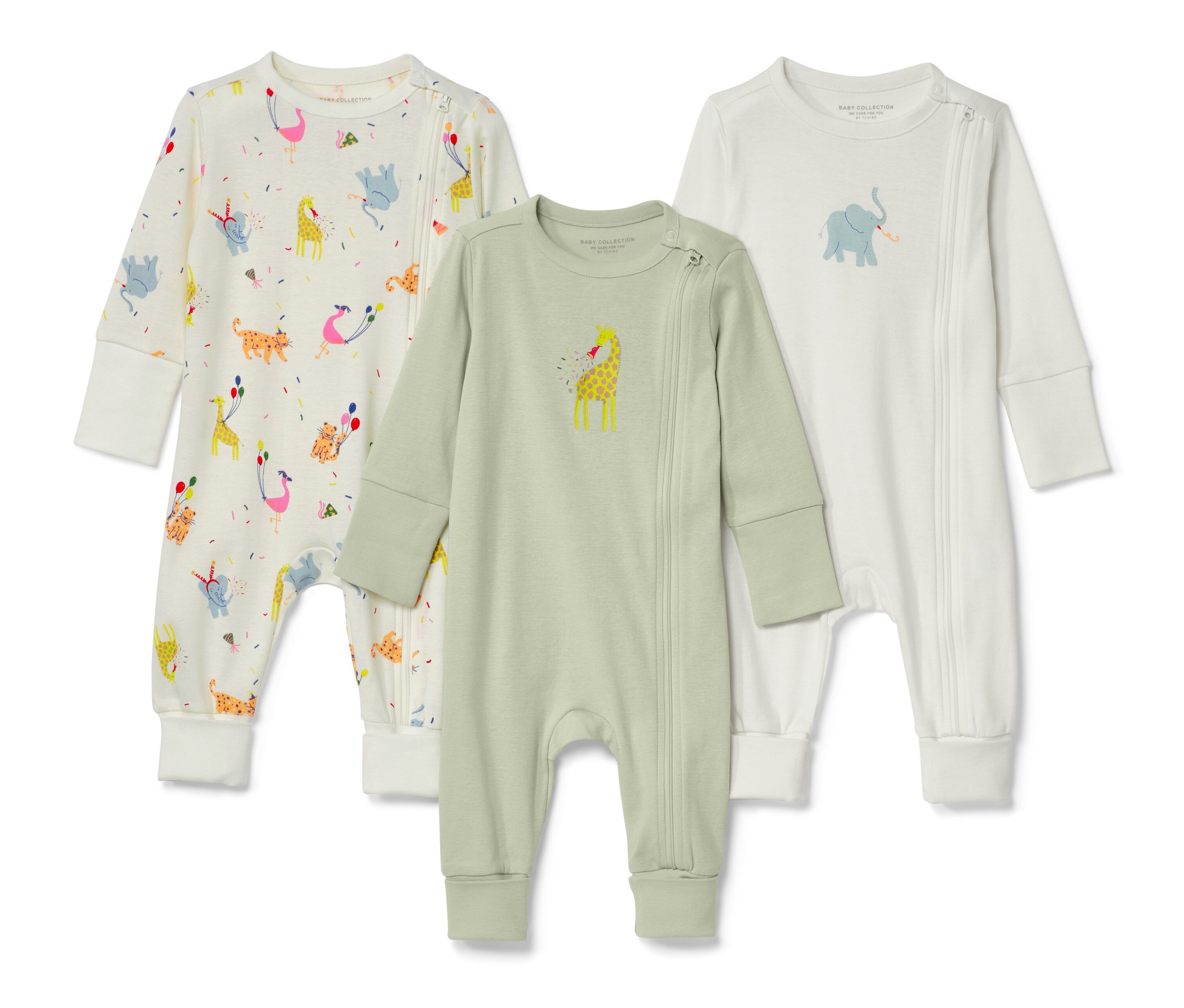 Tchibo - 3 Baby-Pyjamas - Herren - Gr. 98/104 - mintgrün/print