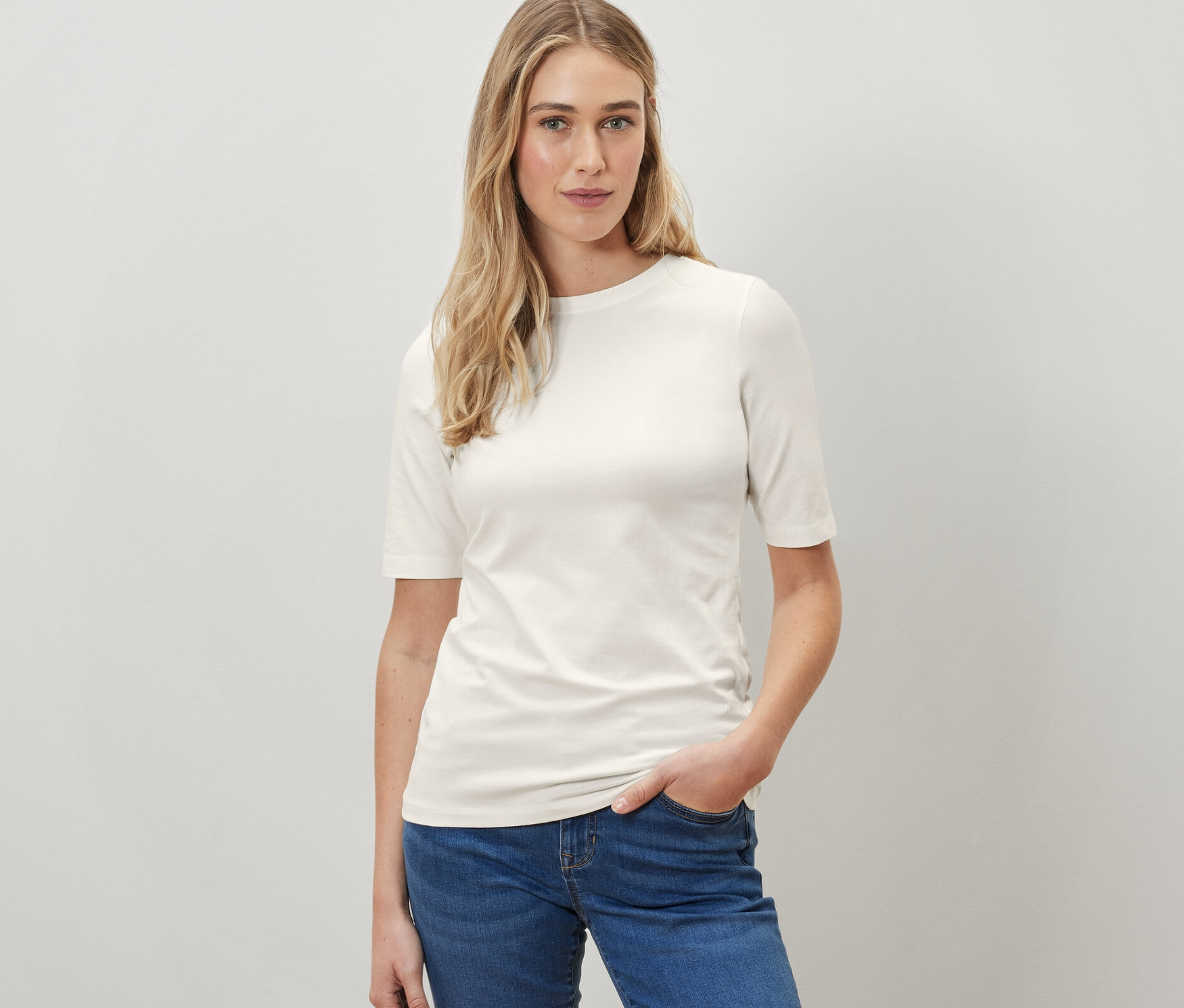 Thumbnail - Tchibo - Halbarmshirt - Damen - Gr. XL - creme