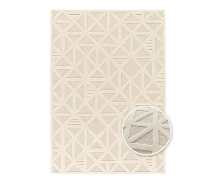 Cremefarbener Teppich »Cosmo« Geo, ca. 200 x 290 cm und ca. 160 x 230 cm.