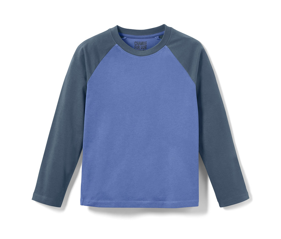 Blaues Kinder-Langarmshirt.