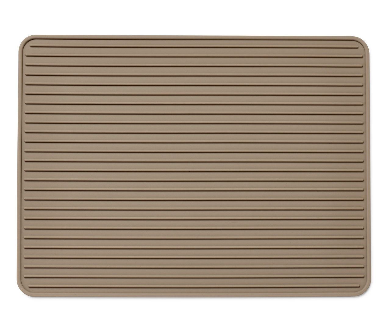 Eine beigefarbene, doppelseitige Dauerbackmatte mit Rillen.