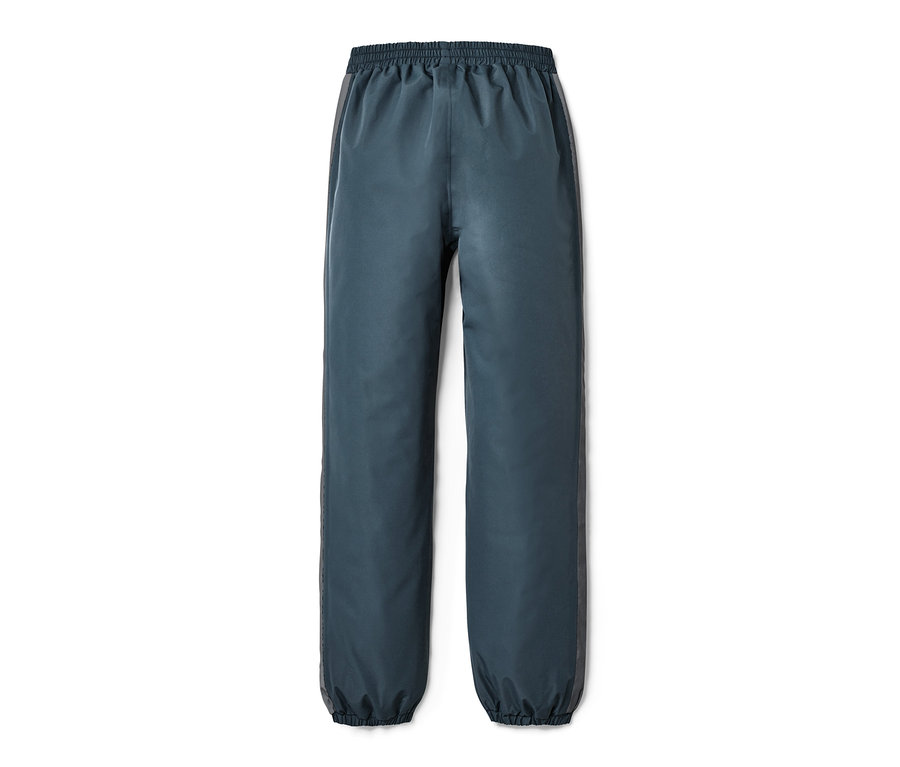 Eine blaue Kinder-Regenhose.