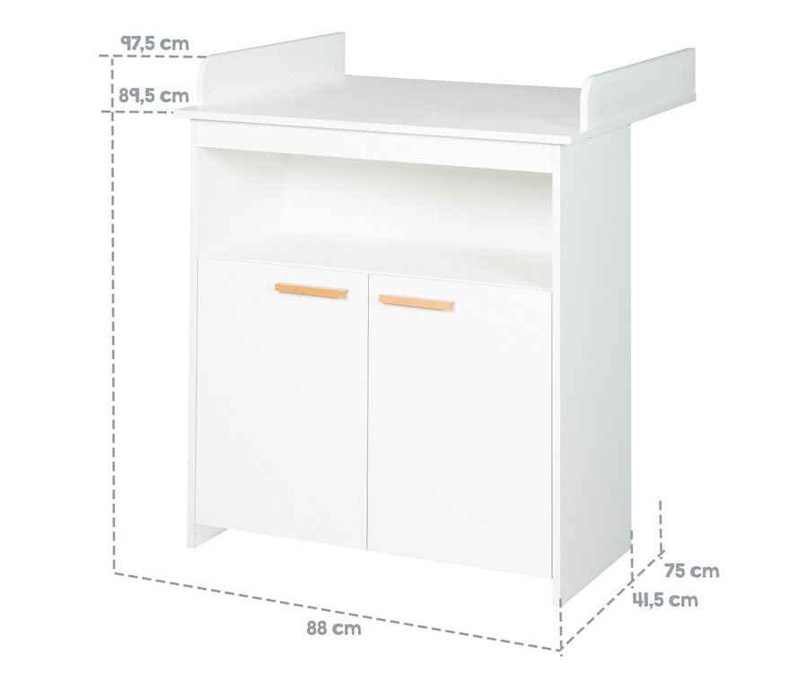 Weisse roba Wickelkommode »Anton« mit zwei Türen.