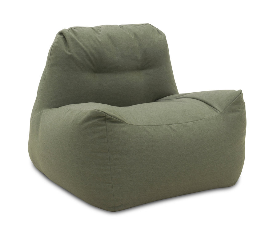 DOMO collection Loungesessel mit Sunbrella®-Stoff, Bamboo in Grün vor weissem Hintergrund.