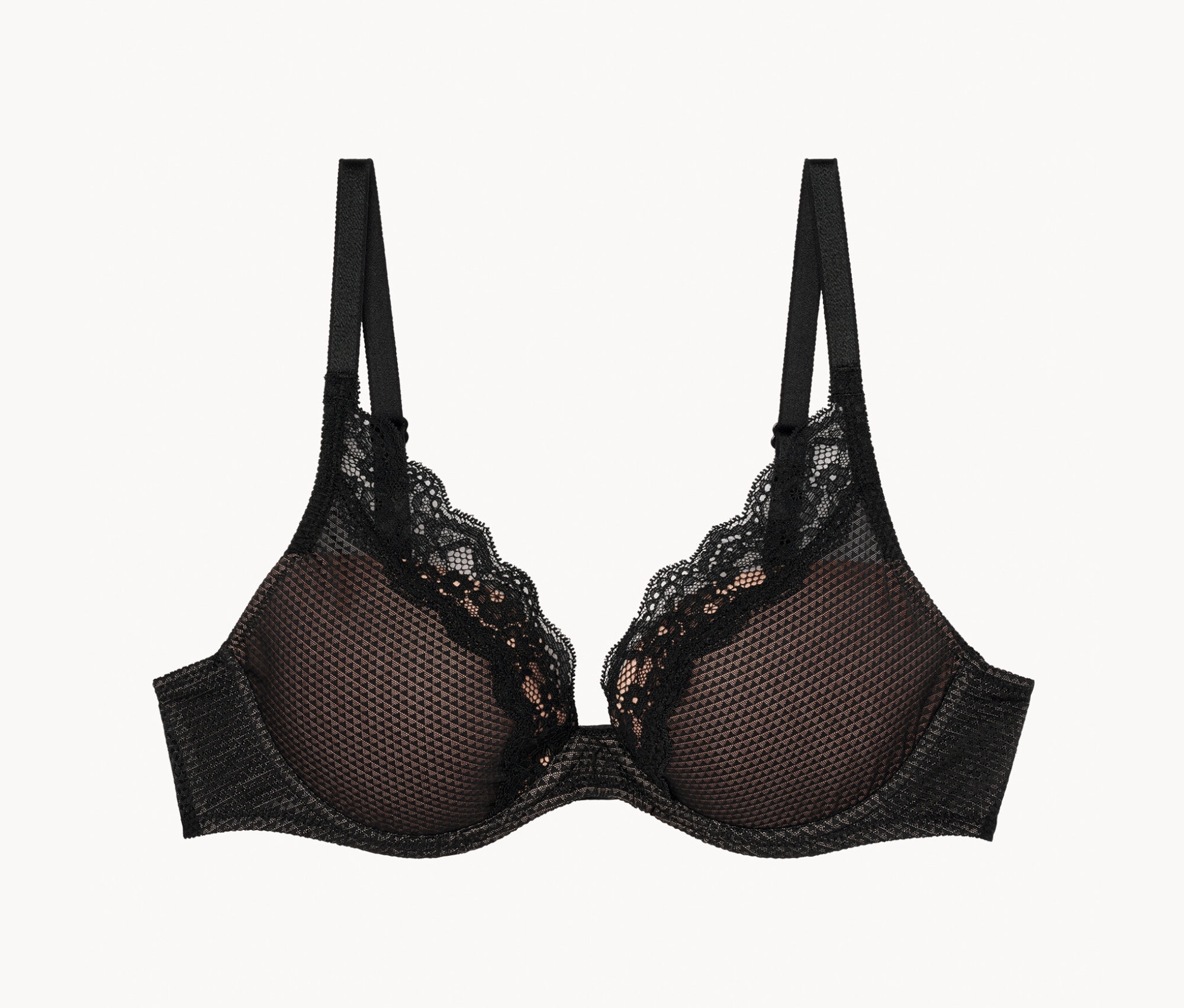 Padded Plunge-BH »Brooklyn« - Damen - Gr. 80F - schwarz - schwarz