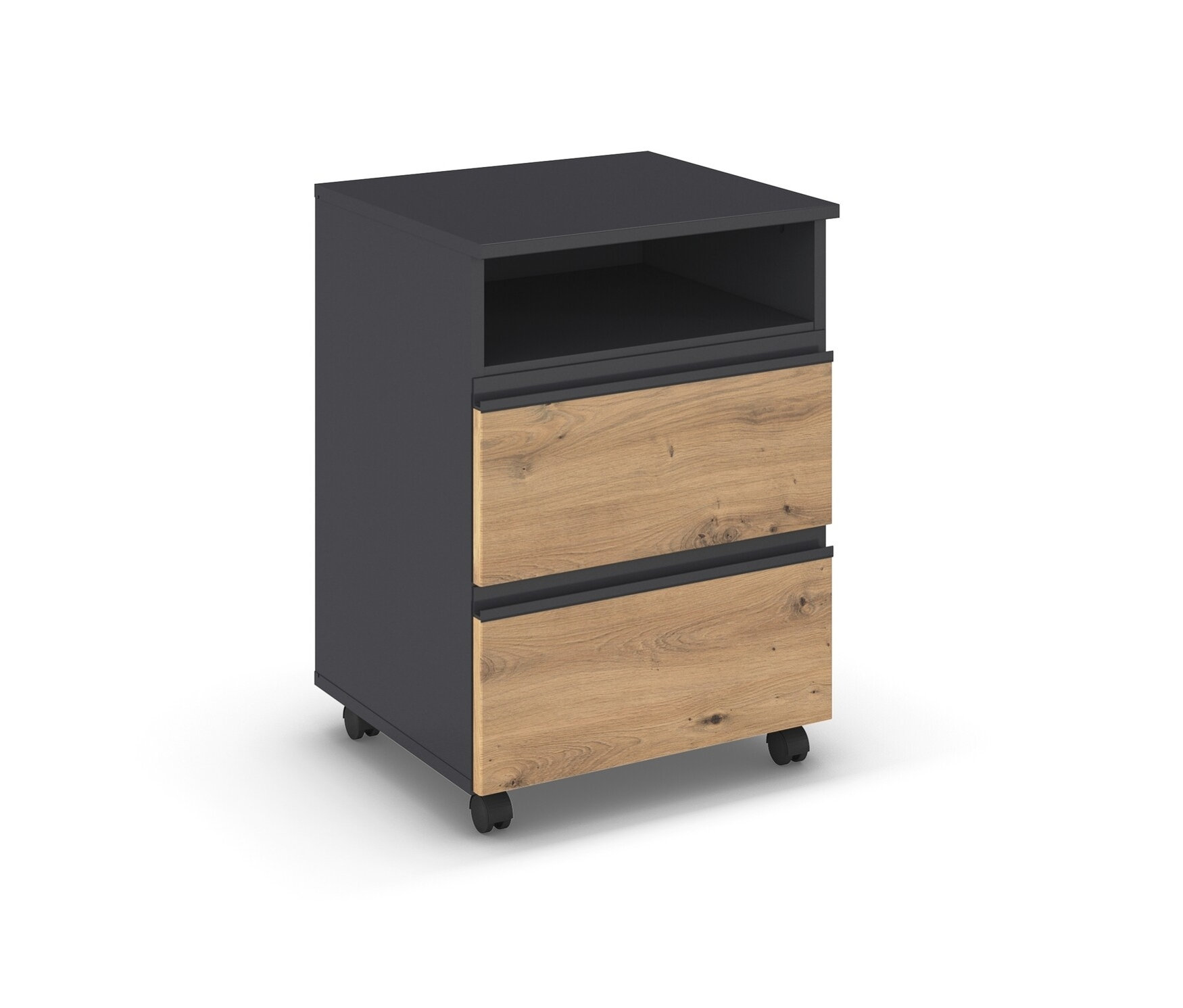 rauch Nachttisch »Joel« mit Rollen - 47x42x65cm - grau - Holz