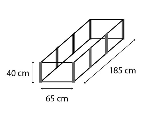 Thumbnail - Vitavia Hochbeet 401 mit erhöhter Arbeitsfäche - 65x185x40cm - schwarz - Aluminium