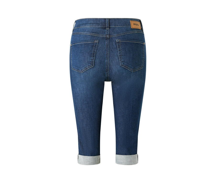 Rückansicht der Angels Jeans »Capri Turn-Up«, Slim Fit, in Mid Blue.