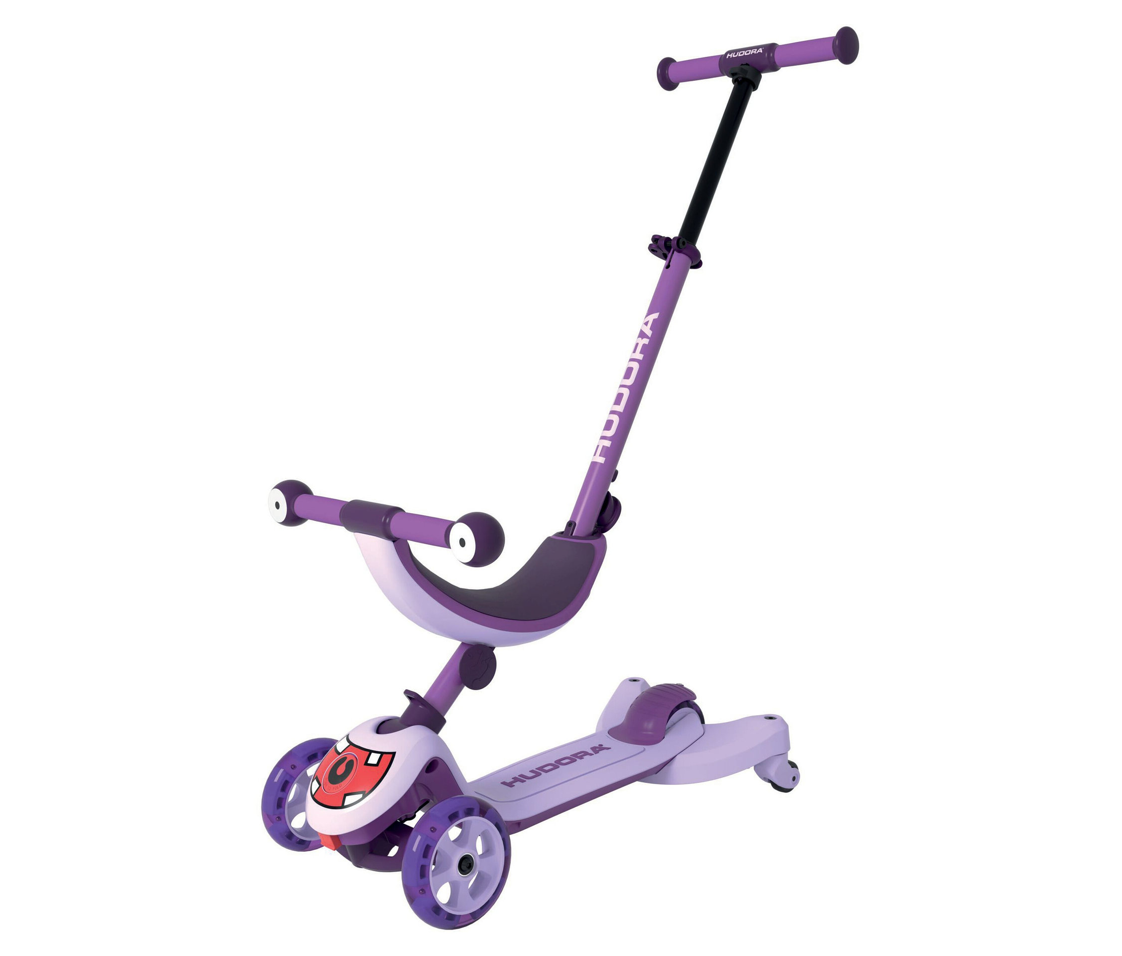 Hudora 4-in-1-Scooter - lila - Stahl / Kunststoff / Aluminium