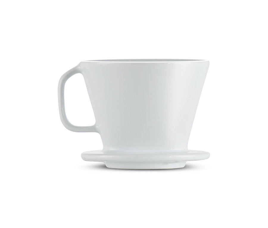 Ein weißer Kaffee Handfilter der Größe 101.