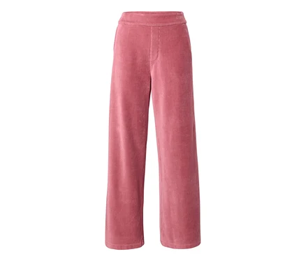 Rosa Cordhose mit weitem Bein.