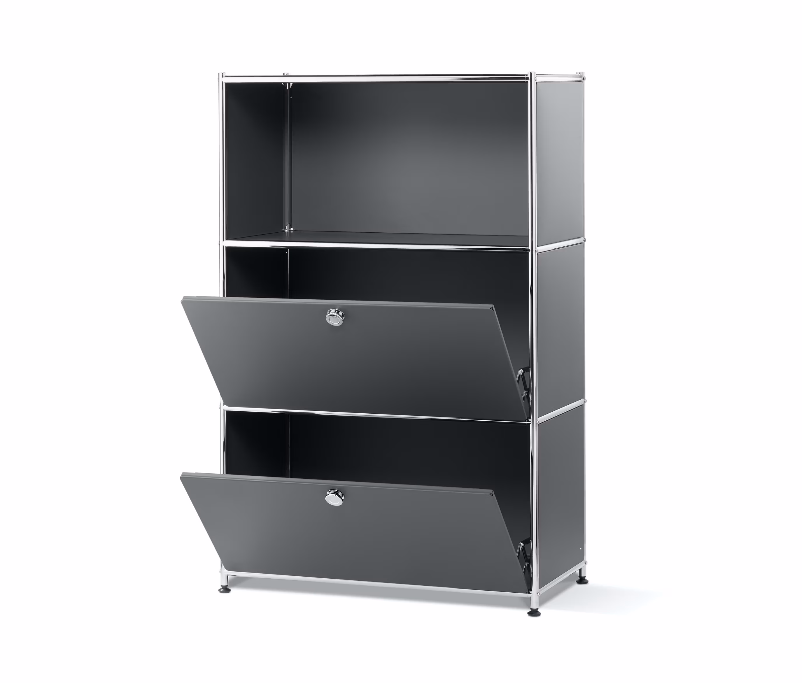 Tchibo - Regal Metall »Cn3« mit 2 Klappenfächern - 77x40x120,5cm - chrom -
