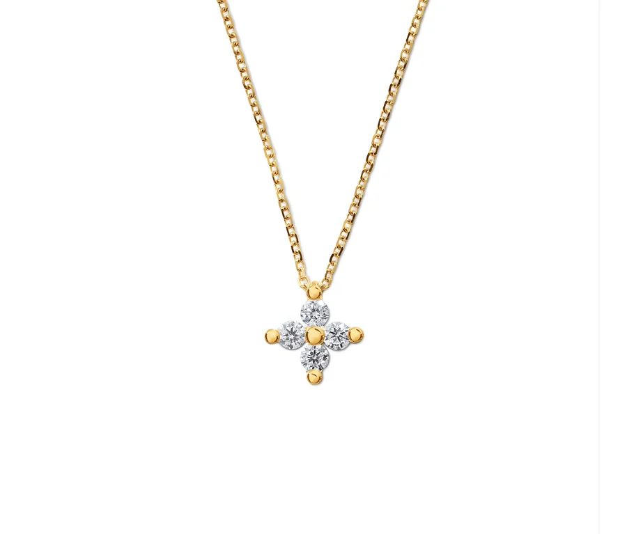 Goldkette 585 mit Zirkonia.