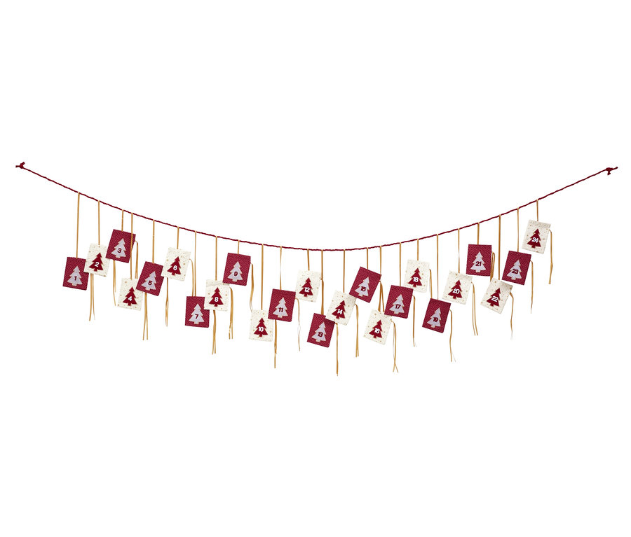 Aufgehängter Adventskalender.