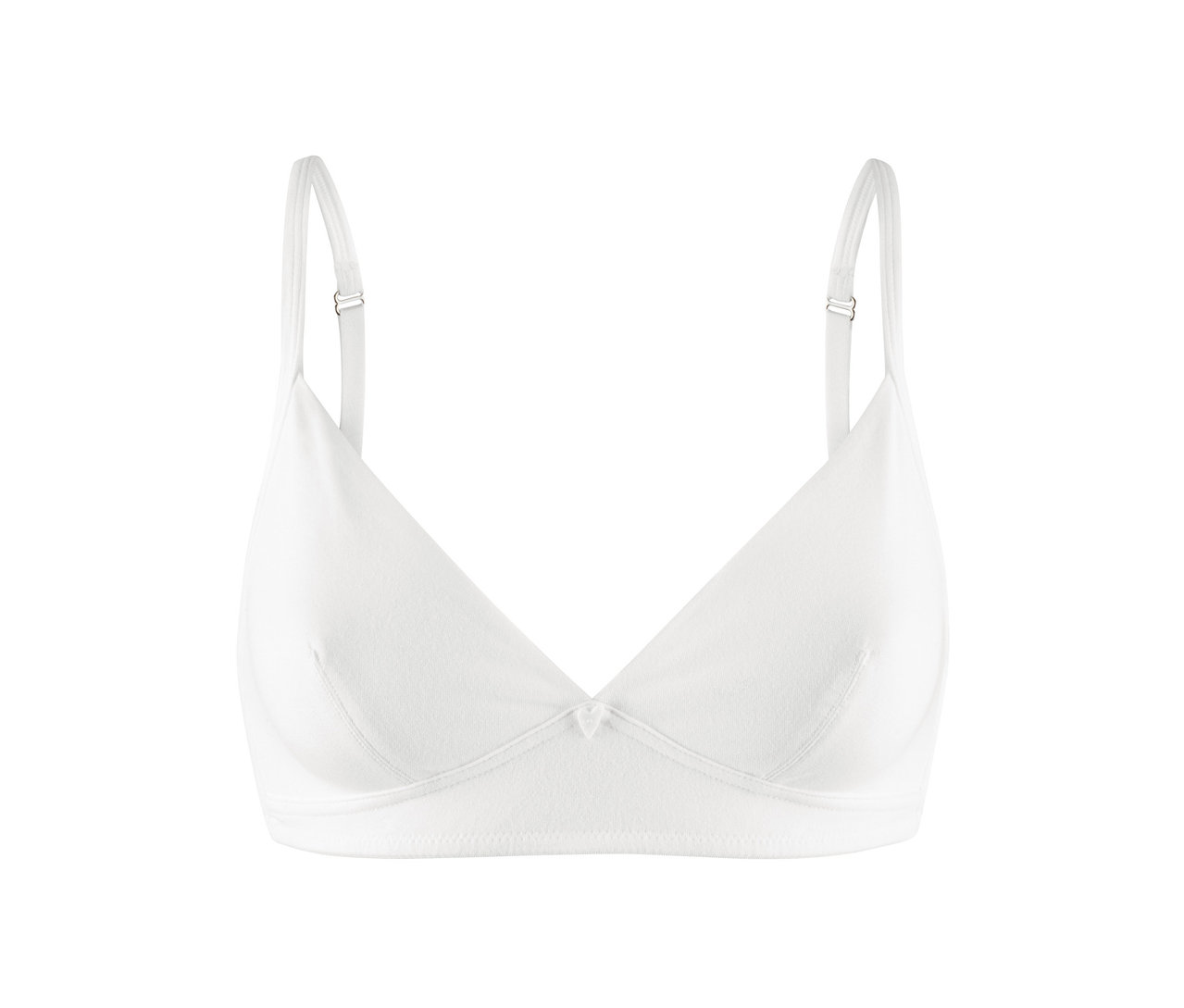 Detailaufnahme eines weißen Komfort-Soft-BHs aus einem 2er Set. BH mit verstellbaren Trägern.