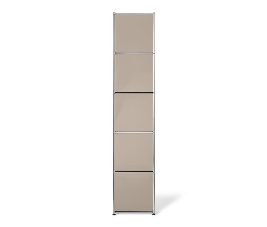 Hohes, halboffenes Regal Metall »CN3« mit fünf beige Fächern.