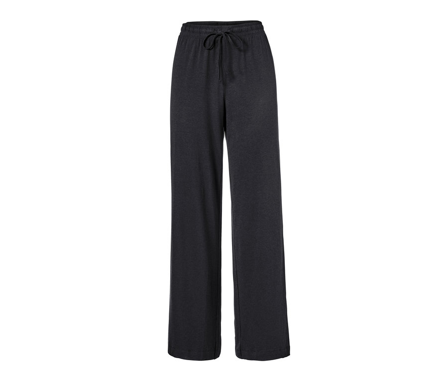 Eine lange, dunkelgraue Pyjamahose.