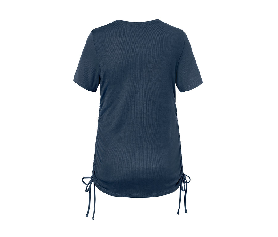 Blaues Sportshirt mit Raffung.