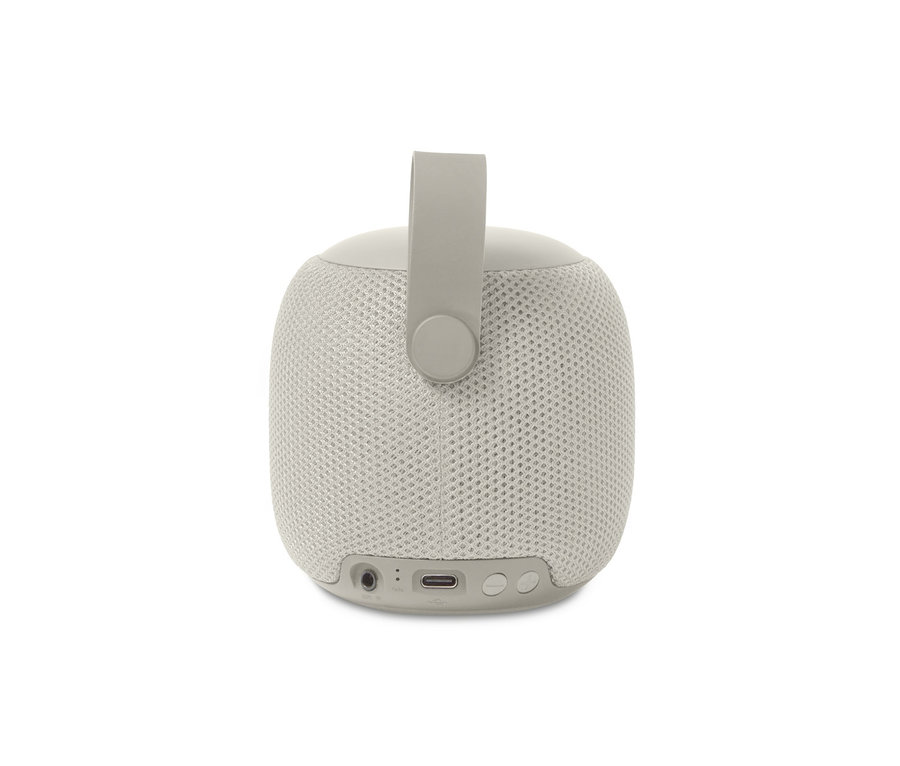 Kleiner grauer Fabric-Bluetooth®-Lautsprecher.