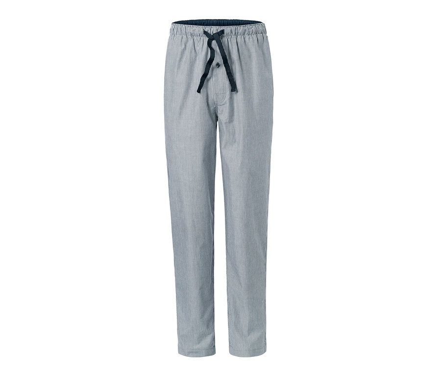 Gestreifte Pyjamahose aus Webstoff mit Kordelzug.