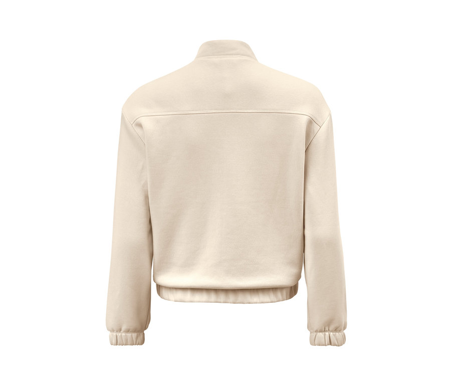 Beige Sweatjacke.