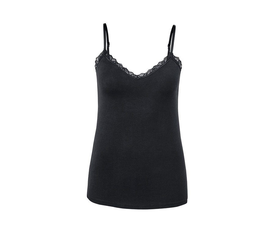 Schwarzes BH-Hemdchen mit Spitze.