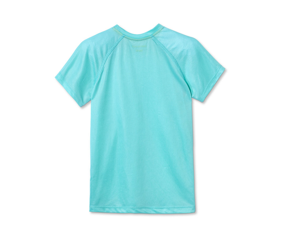 Türkis Funktionsshirt aus recyceltem Material aus einem 2er-Set, Rückansicht.