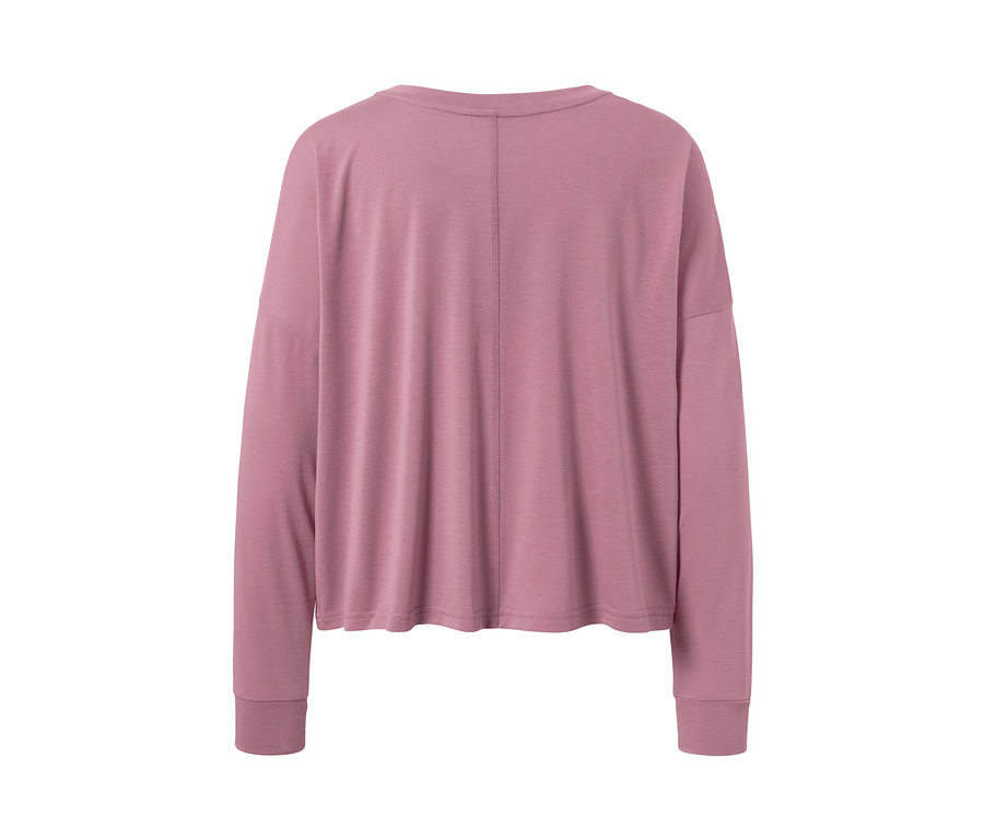 Rückansicht des rosa 2-in-1-Sportshirts.