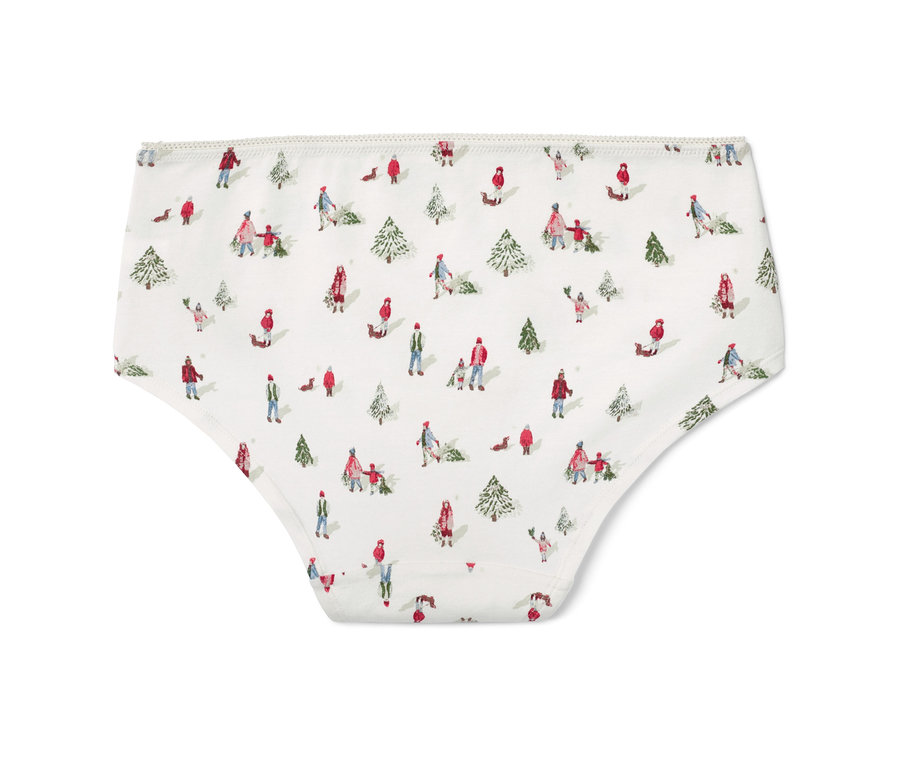 Weisse Panty mit Wintermuster.