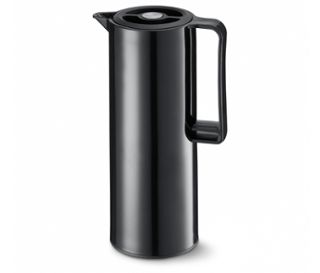 Kanne: schwarz<br>Deckel: schwarz<br>Druckknopf: silber