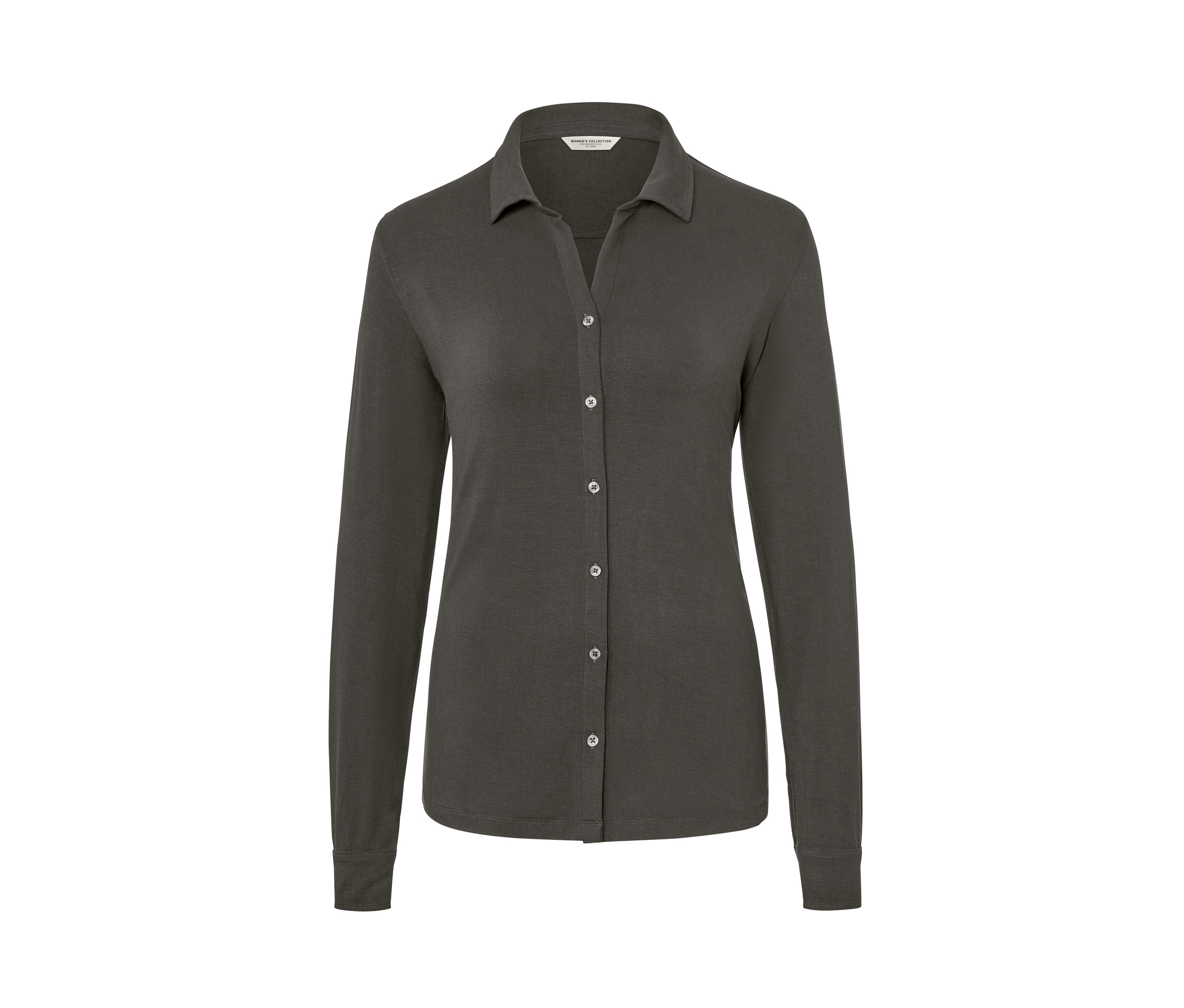 Tchibo - Blusenshirt mit Knopfleiste - Damen - Gr. M - anthrazit