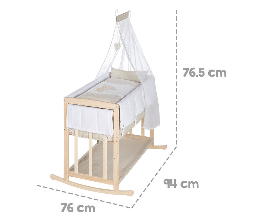 roba 4-in-1-Stuben-Beistellbett »Liebhabär« mit Himmel und Abmessungen.