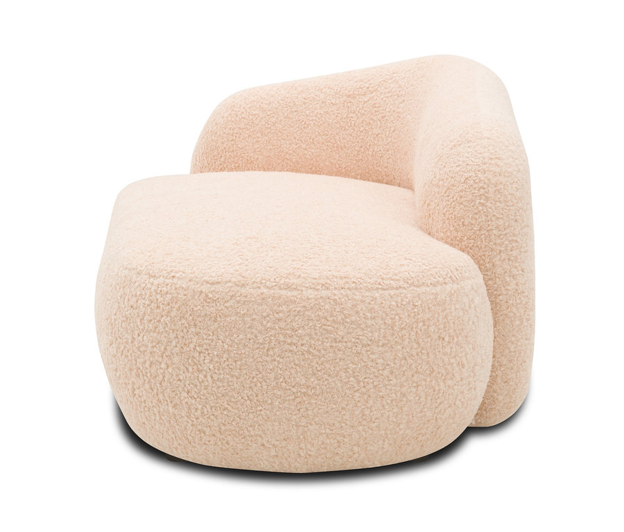 Cremefarbene DOMO collection Recamiere »Lovund«, links, auf weißem Hintergrund.