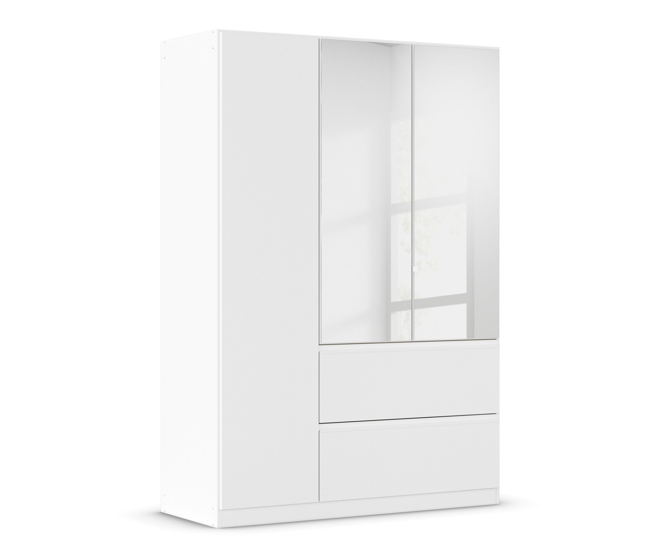 rauch Drehtürenschrank 3-türig mit Spiegel »Joel« - 136x54x197cm - weiß - Holz / Holz