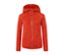 Orange melierte Kapuzen-Strickfleecejacke.