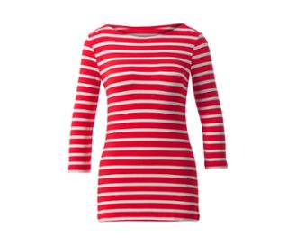 Gestreiftes Shirt mit 3/4-Arm, rot getreift
